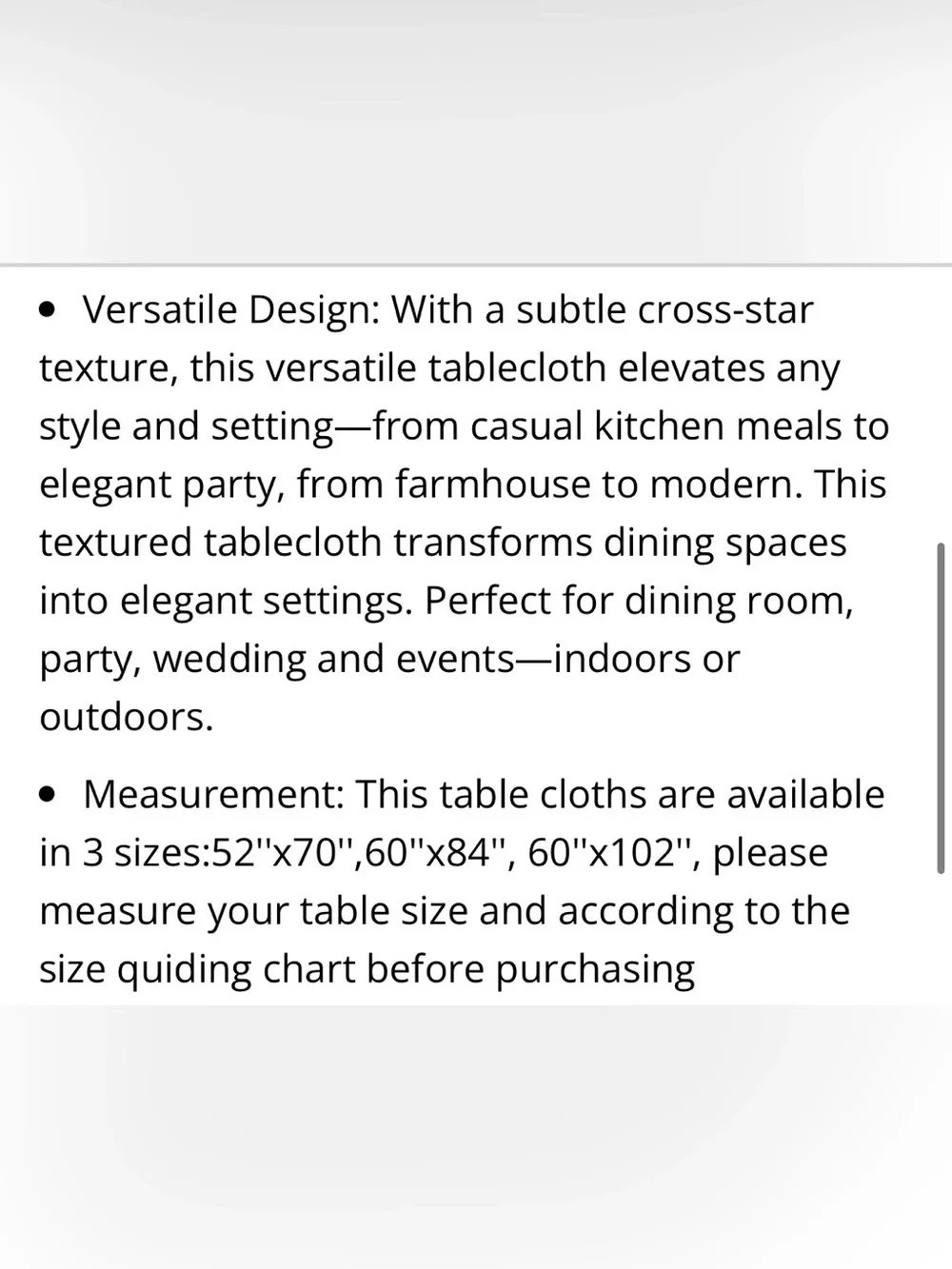 Farmhouse Rustic Cross-Star Textured Black Linen Tablecloth Rectangular 52x70”
